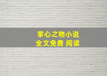 掌心之物小说全文免费 阅读